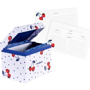 Kate Spade New York Recipe Box with Cards and Dividers - Cherries